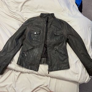 Sophie Max faux leather bomber style jacket